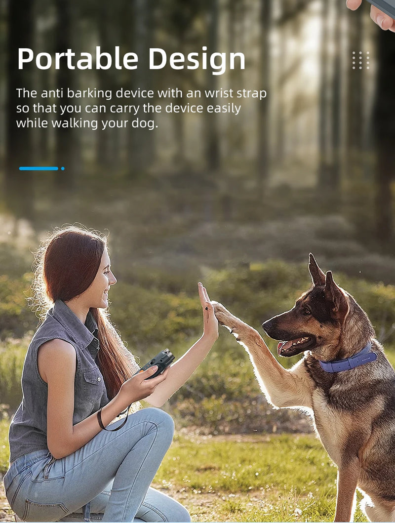 ROJECO Ultrasonic Dog Repeller with LED Flashlight - Rechargeable