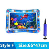 Blue translucent sensory water play mat featuring colorful fish and aquatic life for pets
