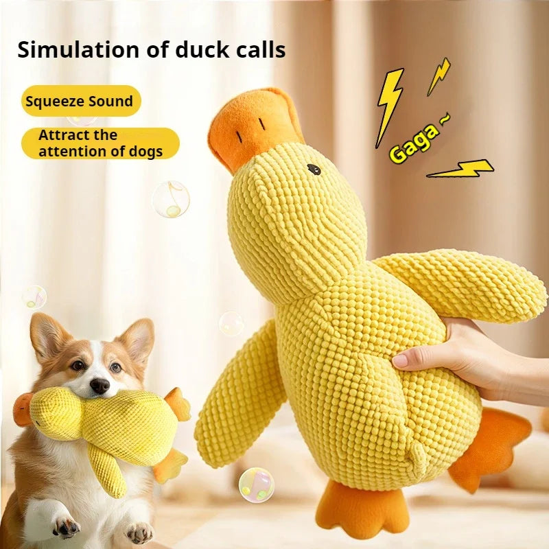 Robustes Plüsch-Enten-Hundespielzeug mit Quietscher
