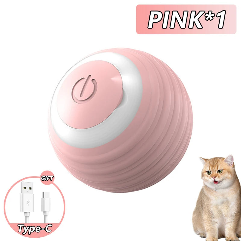 Pinkes smartes interaktives Rollspielzeug für Katzen mit Type-C-Anschluss