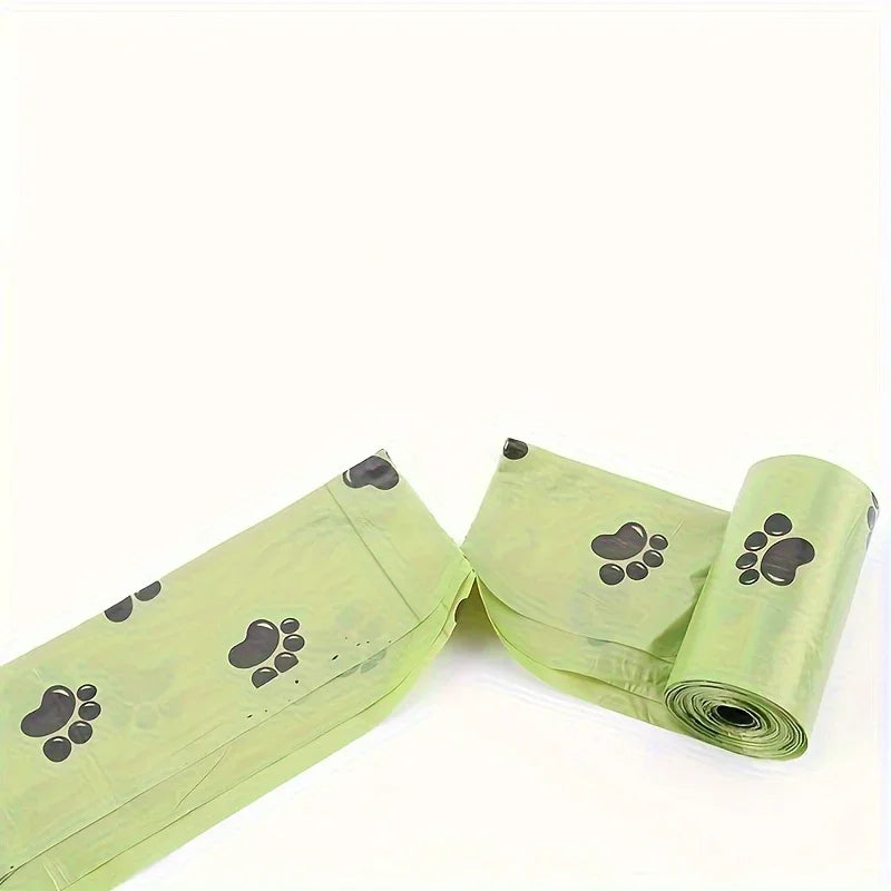 Leak-Proof Dog Waste Bags with Paw Print Design (5 Rolls)