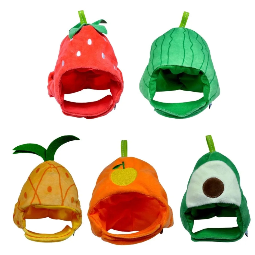 Fruit-Shaped Plush Pet Hat for Cats and Small Dogs