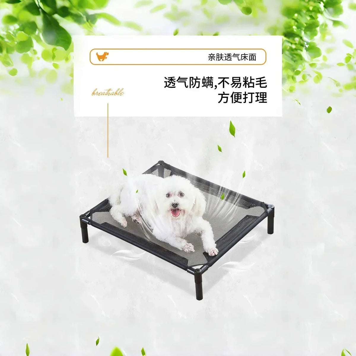 Foldable Elevated Pet Bed with Removable Washable Cover