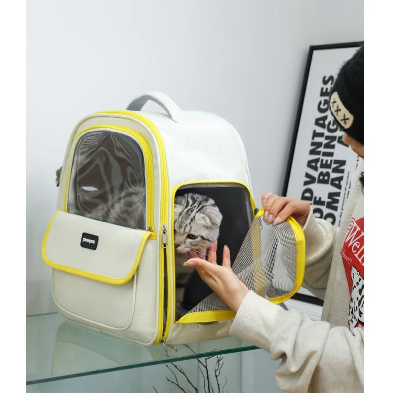 Large Capacity Breathable Pet Carrier Backpack for Dogs and Cats