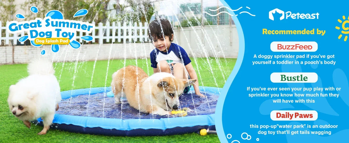 Anti-Slip Dog Splash Pad with Sprinkler for Summer Water Play