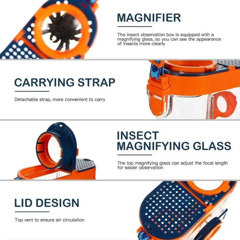 Insect Observation Box Kit with Magnifier for Outdoor Study