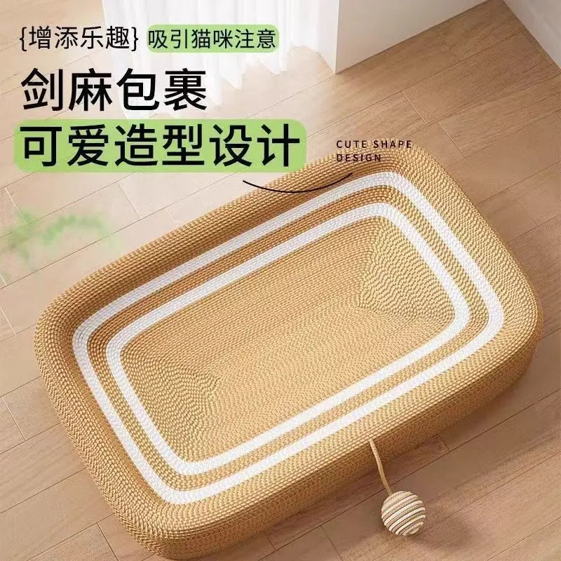 Oval Sisal Cat Scratcher Pad with Comfortable Resting Surface