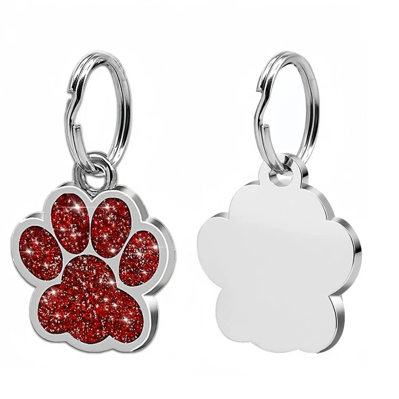 Personalized Engraved Pet ID Tag with Glitter Finish