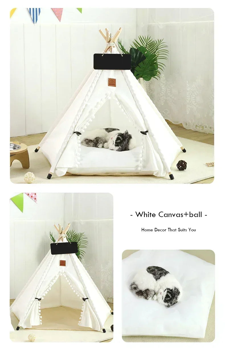 Pet Teepee Tent with Cushion and Personalization Board