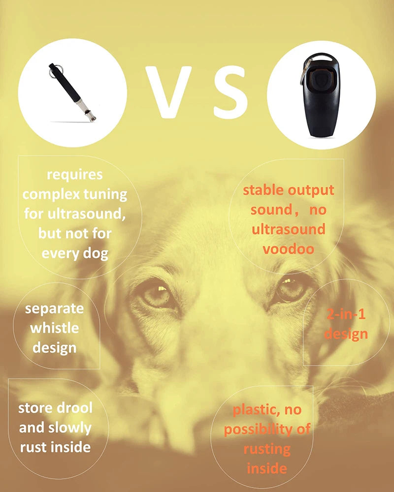 Zwei-in-Eins-Hundepfeife und Clicker für das Hundetraining