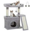 Compact Cat Tree Tower with Sisal Scratching Posts and Cozy Perches