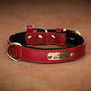 Personalisiertes Leder-Hundehalsband mit graviertem ID-Tag