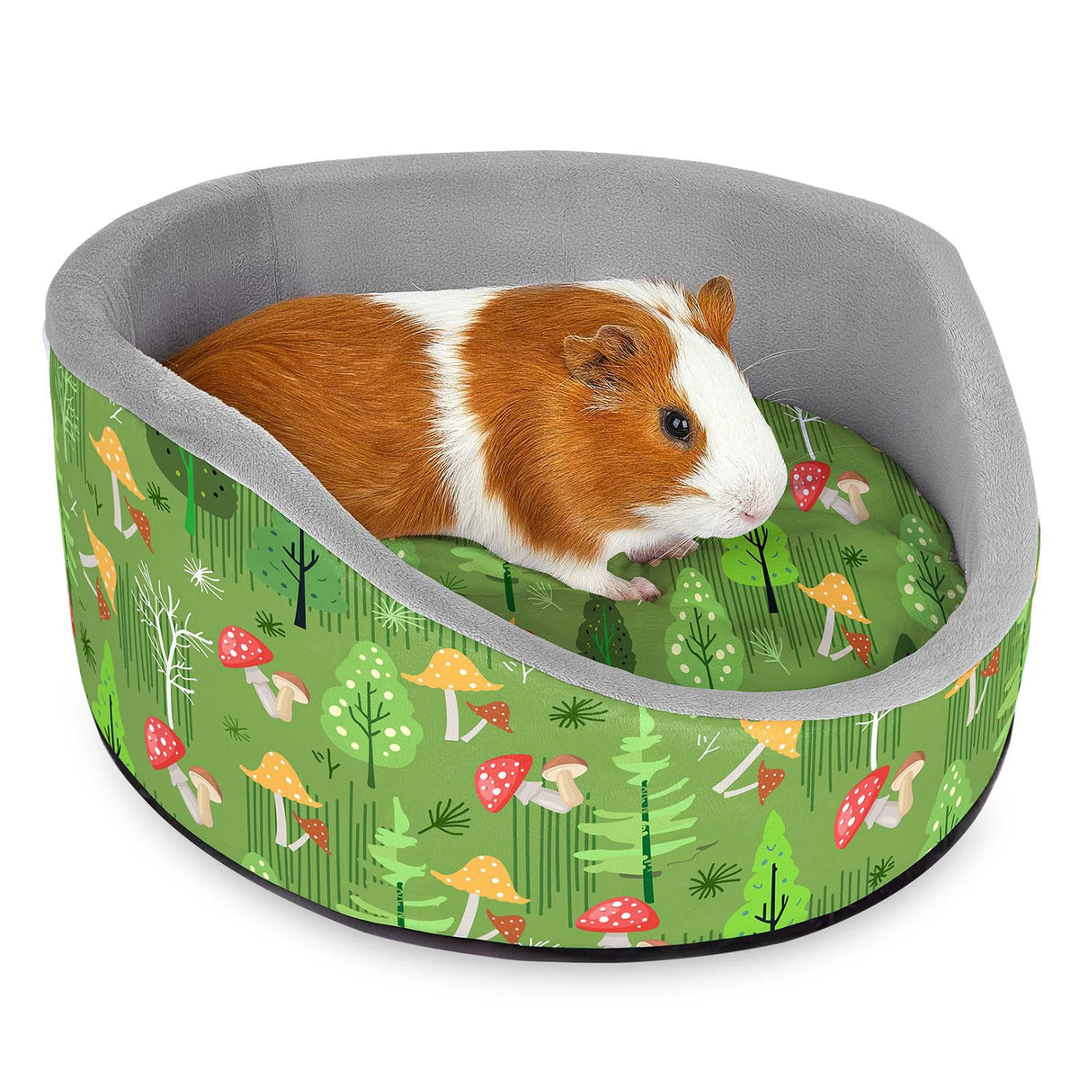 Cozy Fleece Hideout Bed for Small Pets with Removable Cushion