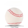 A white squeaky latex ball with red stitching is shown against a white background.