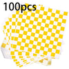 Checkerboard Pattern Oil-Proof Sandwich Wrapping Paper (100 Sheets)