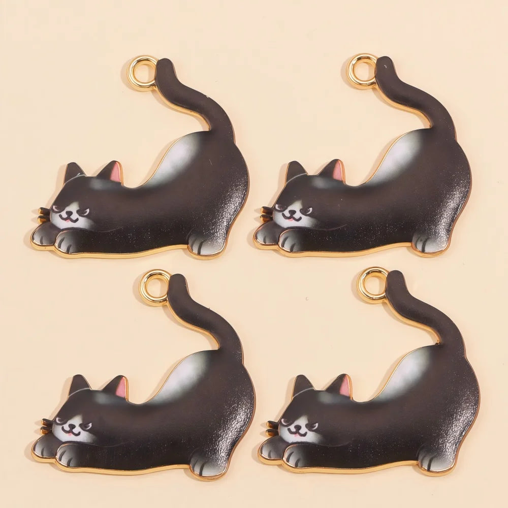 Colorful Cartoon Cat & Animal Enamel Charms for DIY Jewelry Making