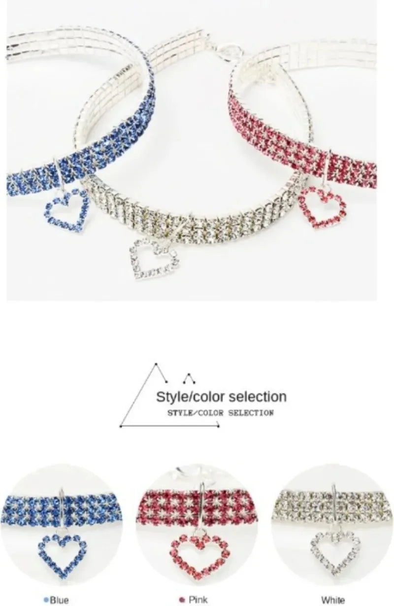 Love Water Drop Diamond Pet Necklace for Cats and Dogs