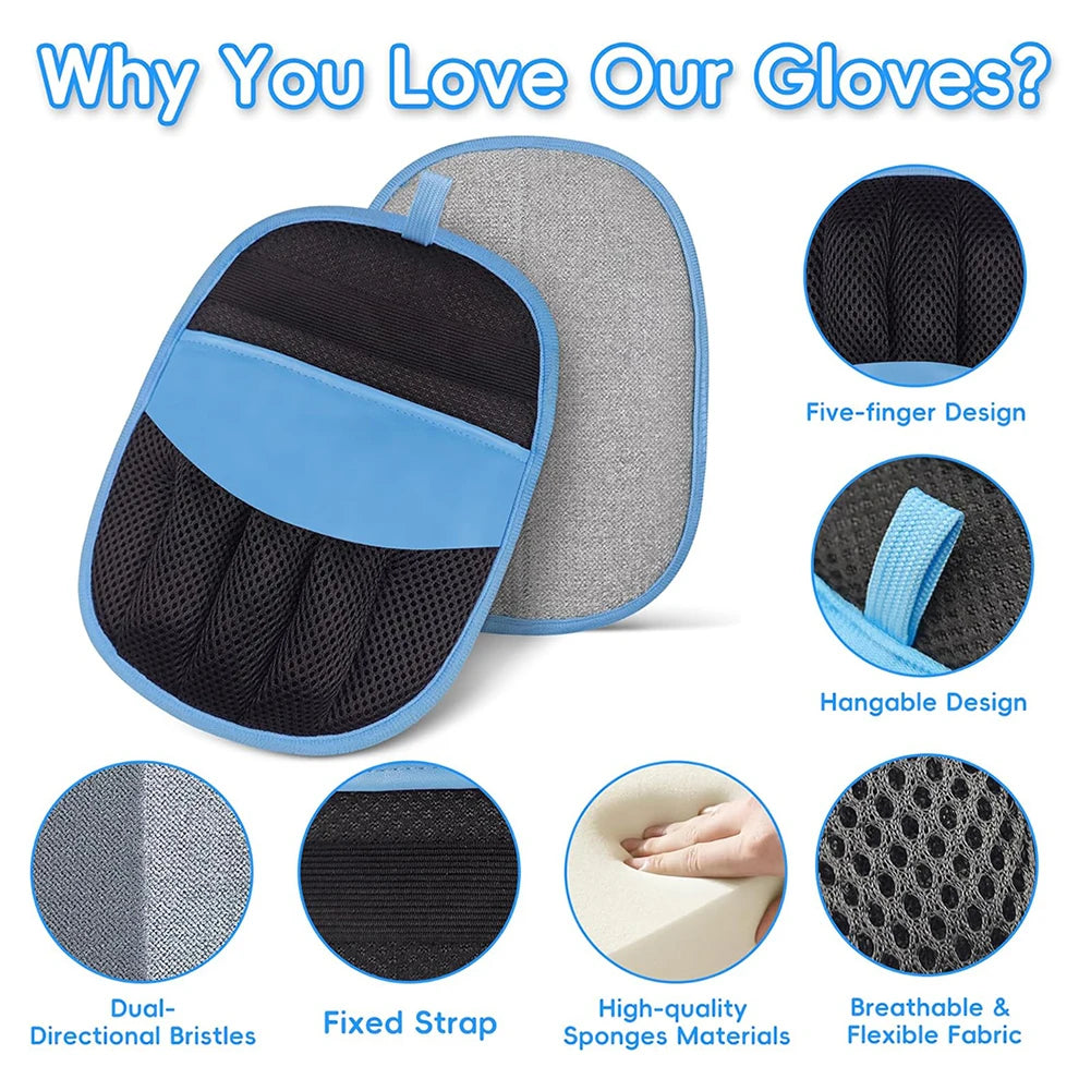 Electrostatic Pet Hair Remover Gloves – Reusable Grooming Mitt for Cats & Dogs