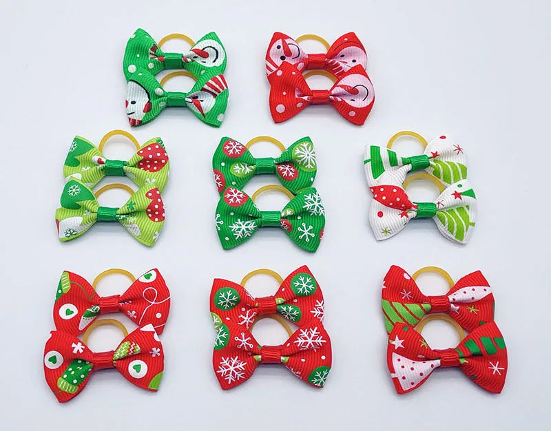 Pet Hair Bows with Elastic Bands (100-Pack)
