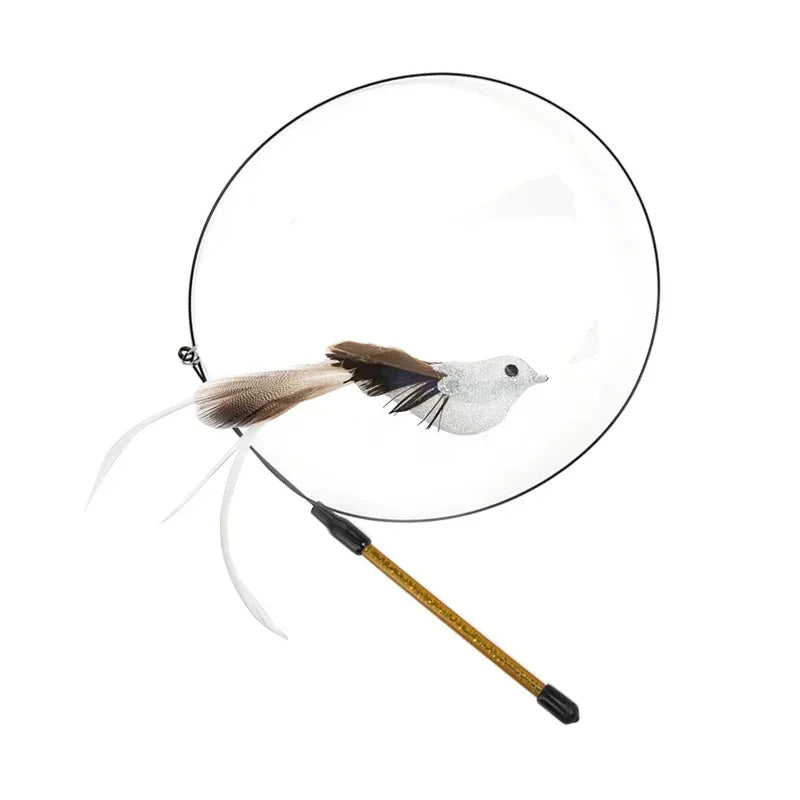 Jouet Interactif pour Chat en Forme de Paon avec Clochette