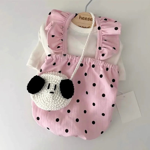 Vestido de Verano para Mascotas con Estampado de Puntos en Algodón