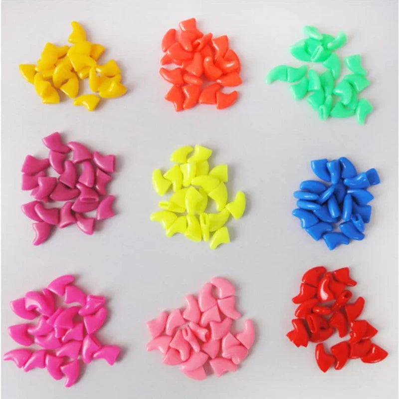 Colorful Soft Silicone Nail Caps for Cats and Dogs with Adhesive