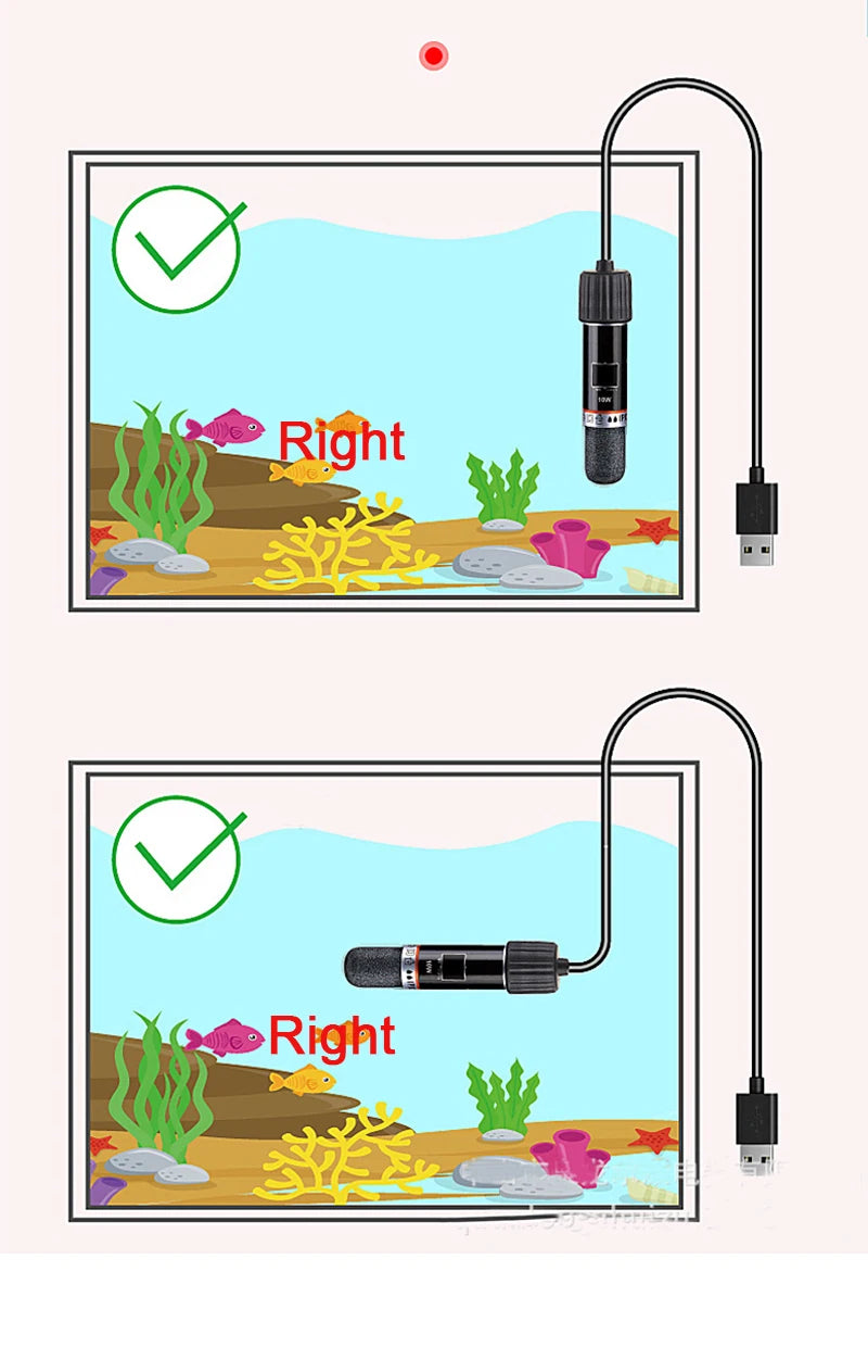 USB Mini Aquarium Heater 26°C Constant Temperature