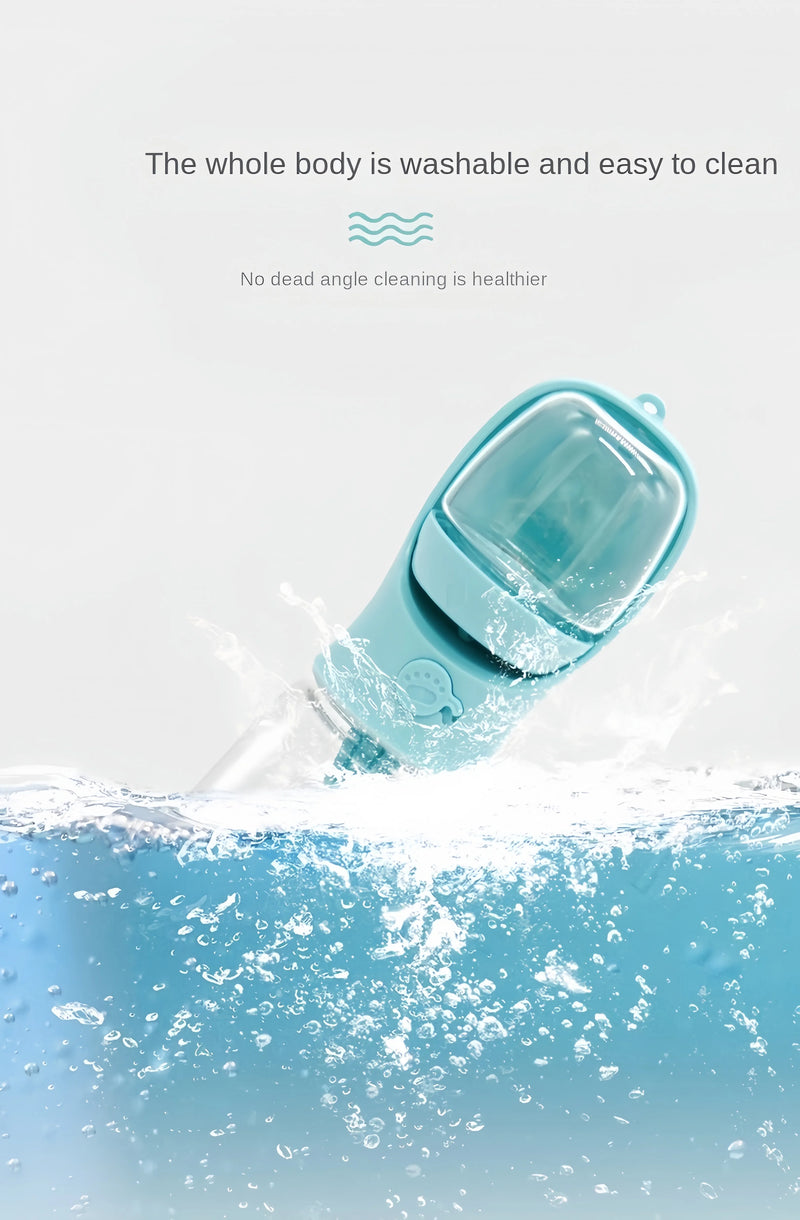 Bouteille d'eau portable pour animaux avec rangement pour nourriture