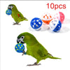 10pc Colorful Hollow Rolling Bell Ball Parrot Toy