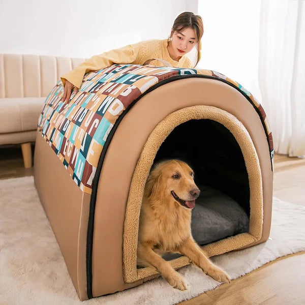 Winter Warm Dog Kennel: Large Dog House for Four Seasons Pet Shelter