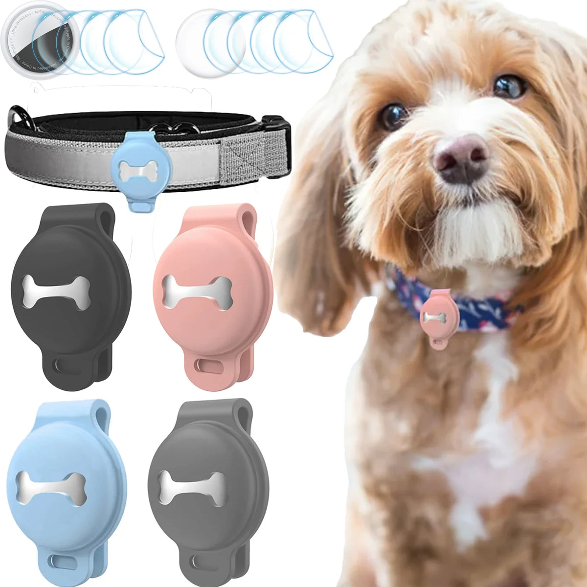 Silicone AirTag Holder for Pet Collars – Protective Anti-Lost Case for Cats and Dogs