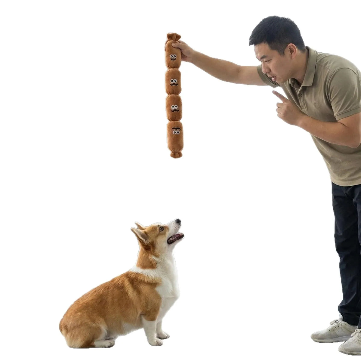 Squeaky Sausage Plush Chew Toy for Dogs