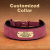 Wide Personalized PU Leather Dog Collar With Custom Name Tag