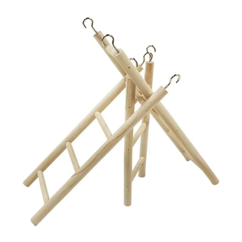 Wooden Bird Ladder with Swing and Perch for Parrots