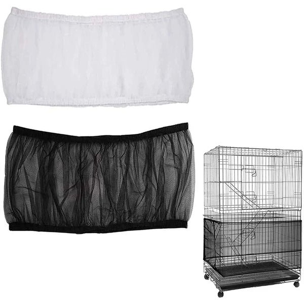 Filets en maille blanc et noir pour pièges à graines de cage à oiseaux