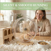 Silent Acrylic Hamster Running Wheel with Wooden Stand
