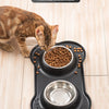 Bol double en acier inoxydable pour animaux avec base anti-débordement