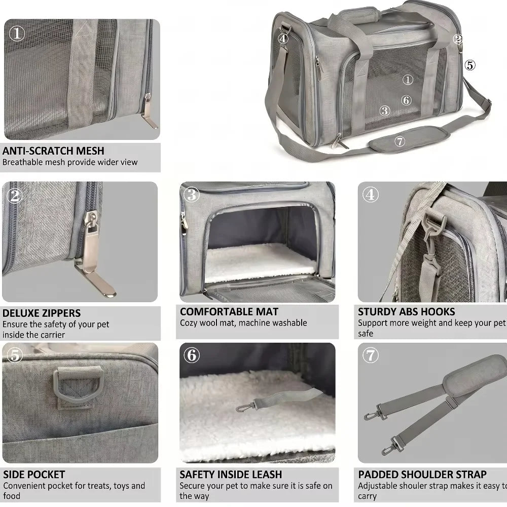 Breathable Pet Carrier Bag for Small Dogs and Cats