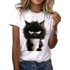 Camiseta de Verano para Mujer con Estampa Graciosa de Gato