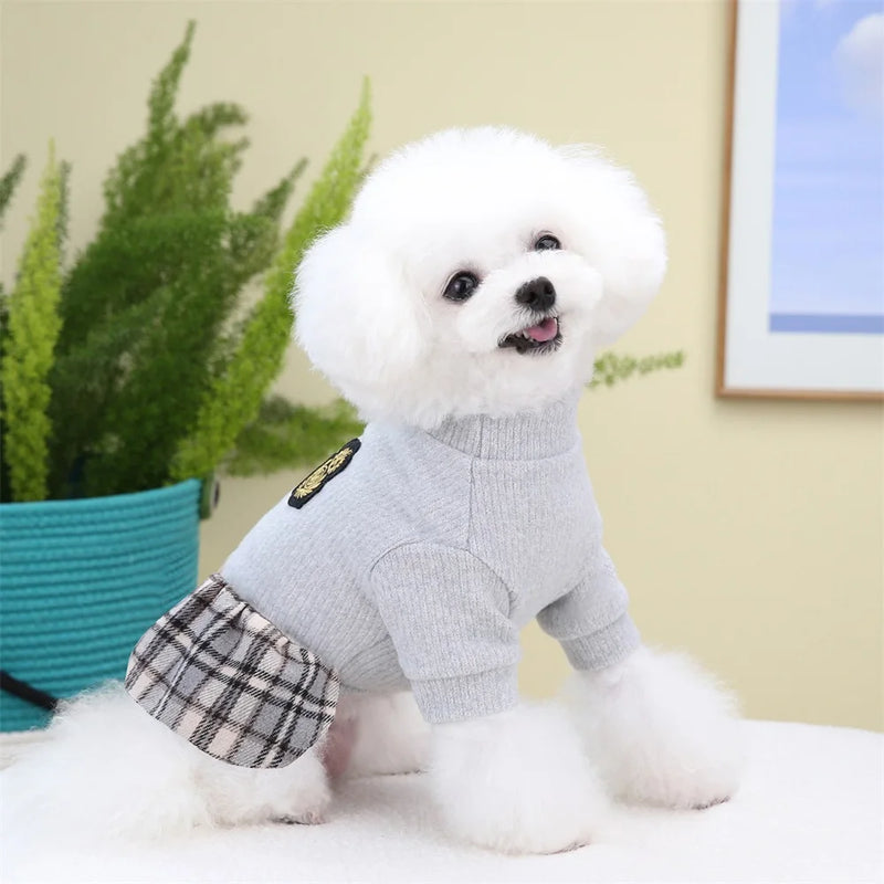 Vestido Clásico de Cuadros para Perro