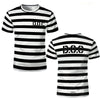 Classic Prisoner Striped T-Shirt for Halloween and Casual Wear
