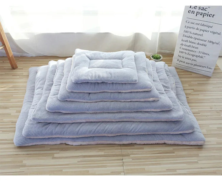 Lit pour animaux de compagnie en peluche double face