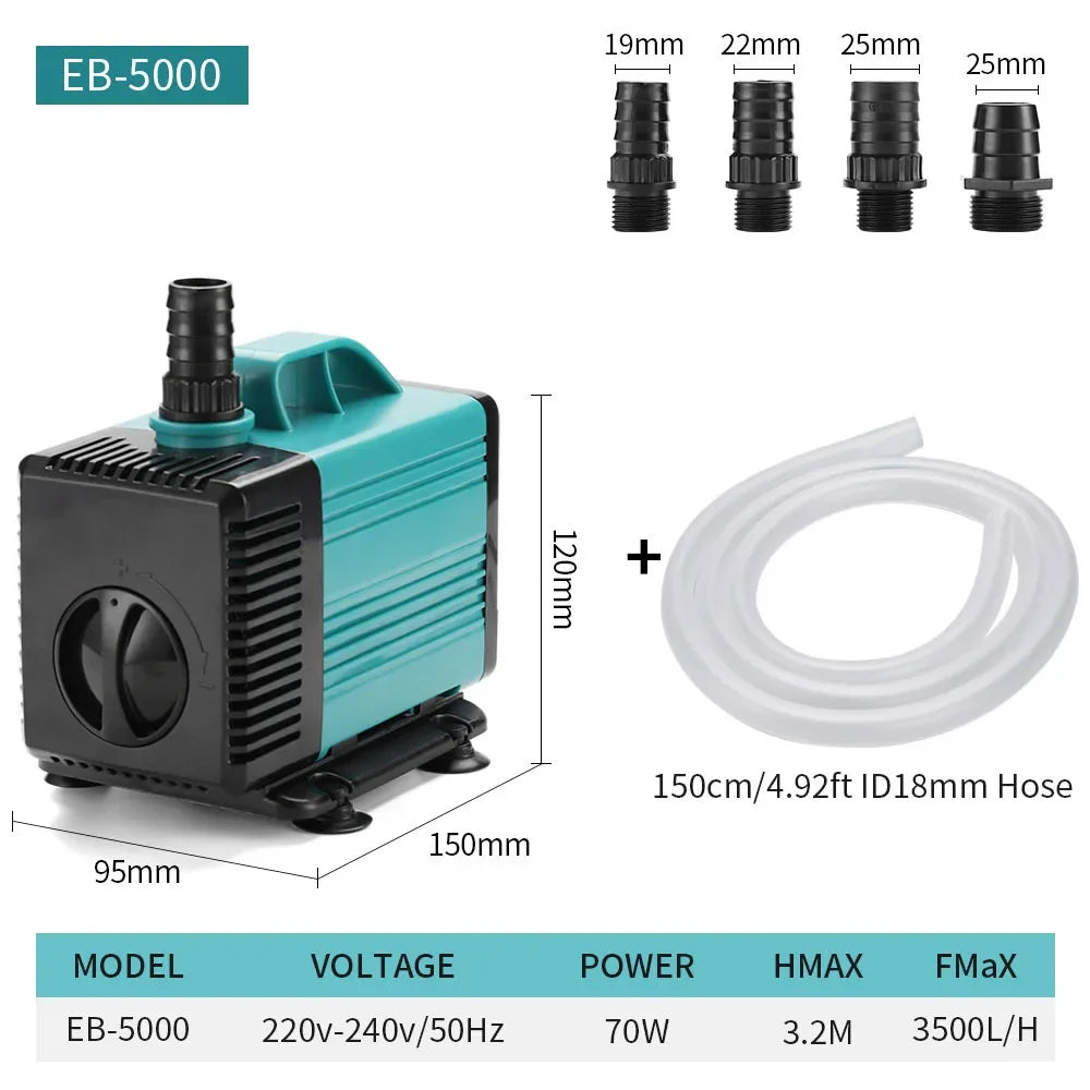 Submersible Aquarium Water Pump with Adjustable Flow