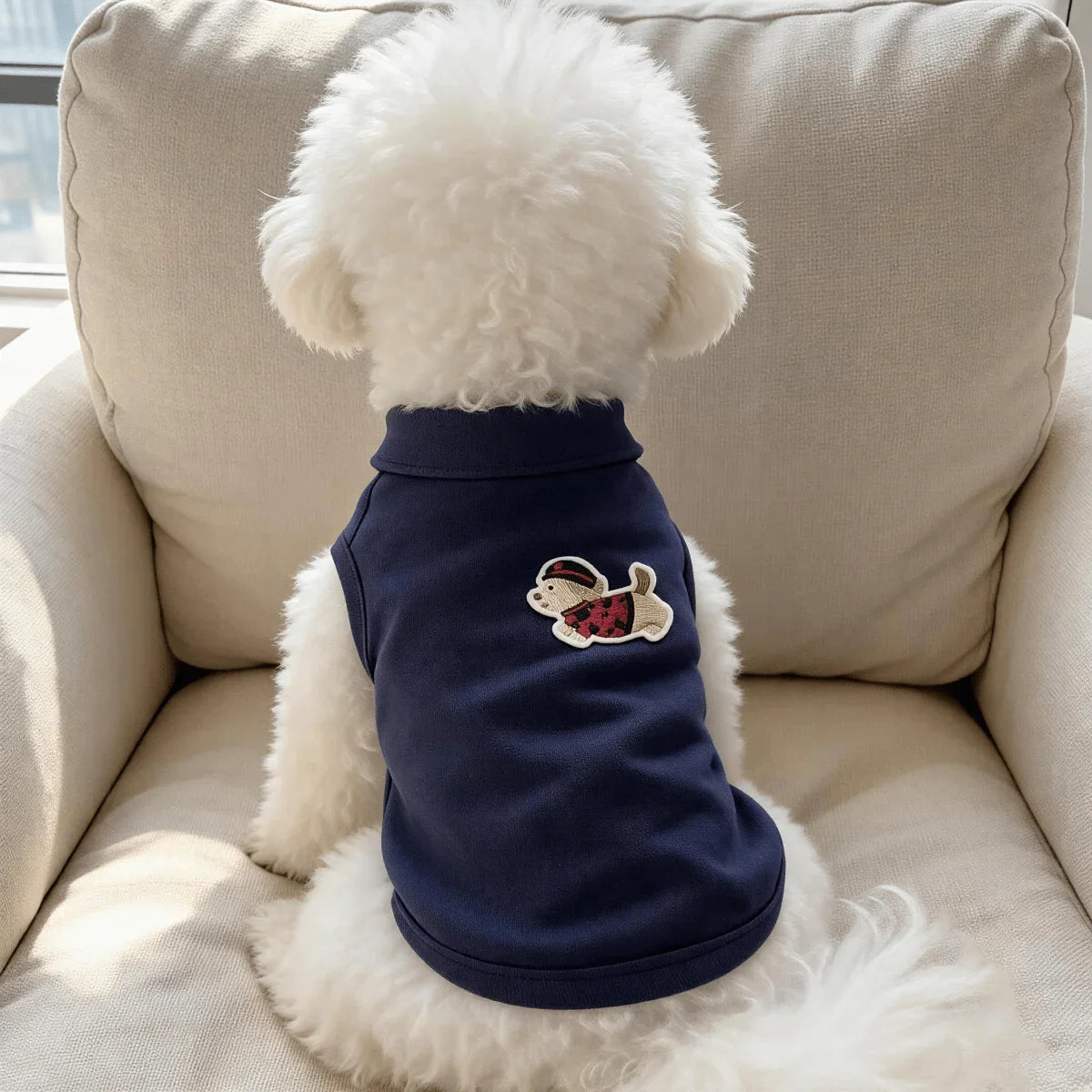 Breathable Summer Pet Vest with 3D Embroidered Puppy Design