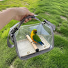 Transparent Bird Carrier with Wooden Perch
