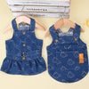 Denim Dog Harness Dress with D-Ring for Small and Medium Breeds