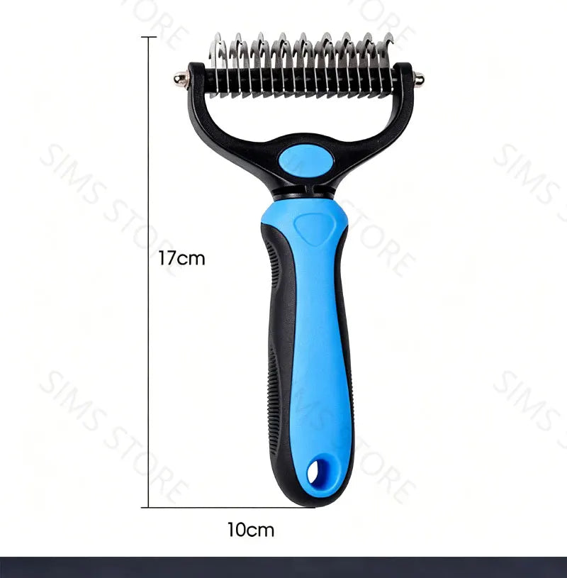 Double-Sided Pet Grooming Comb for Detangling and Shedding