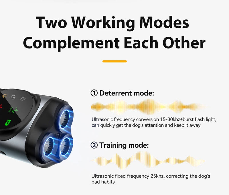ROJECO Three-Head Ultrasonic Dog Training Device