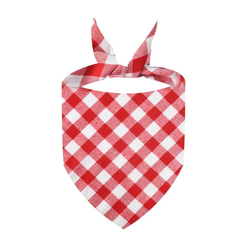 Custom Name Plaid Cotton Dog Bandana