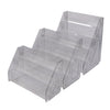 Clear Acrylic Display Stand with Slanted Tiers for Business Cards, Brochures & Cosmetics
